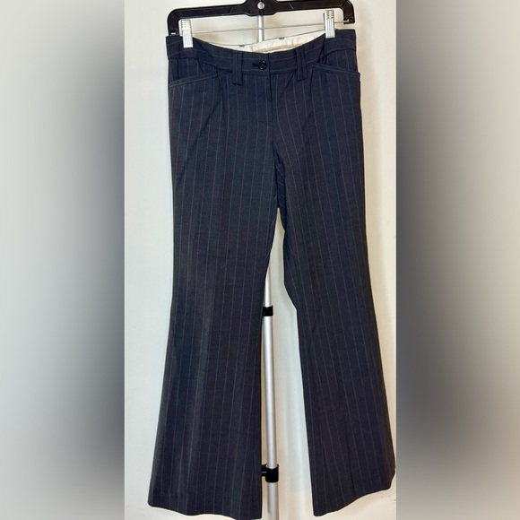 Express pinstripe y2k gray drew fit low rise flare leg pants career preppy 29 EC - Picture 2 of 10